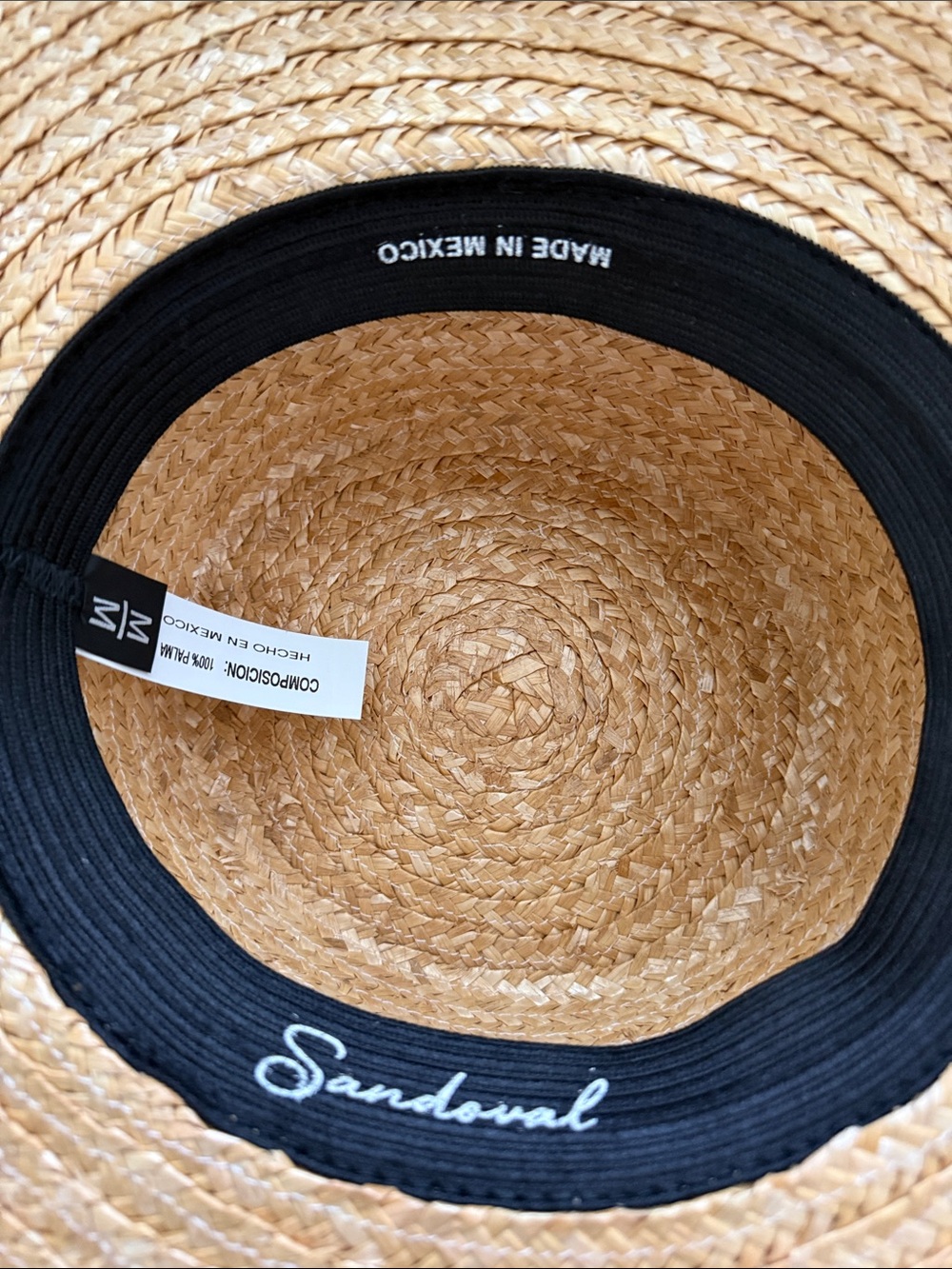 Straw Boater Hat with Black Band - S Accent - Picture 7 of 10